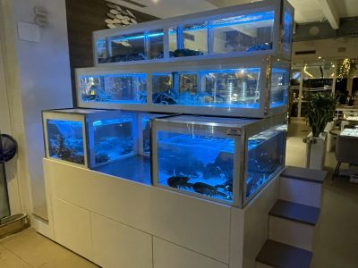 Acquario a 3 piani per ristorante